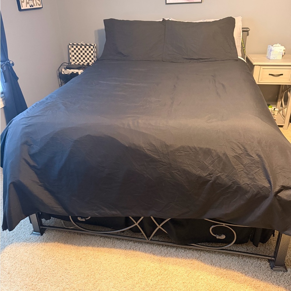 Nestl Queen Black Duvet Cover Set - Soft Microfiber 3pc